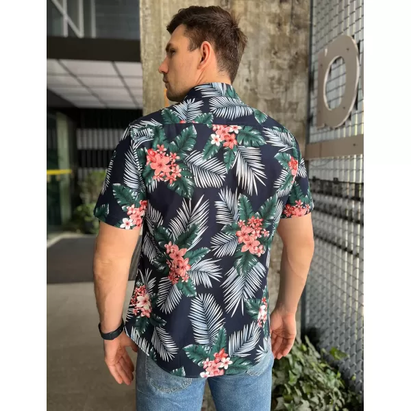 COOFANDY Mens Hawaiian Shirts Short Sleeve Casual Button Down Tropical Beach Shirt