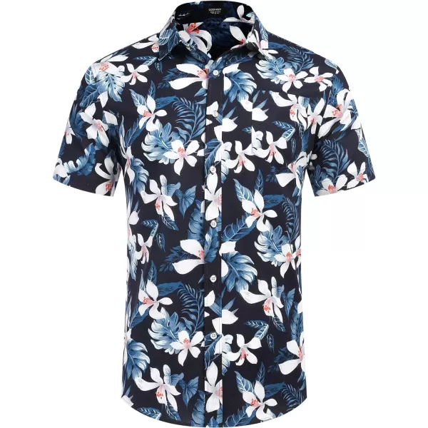 COOFANDY Mens Hawaiian Shirts Short Sleeve Casual Button Down Tropical Beach Shirt