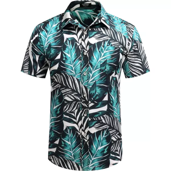 COOFANDY Mens Hawaiian Shirts Short Sleeve Casual Button Down Tropical Beach Shirt