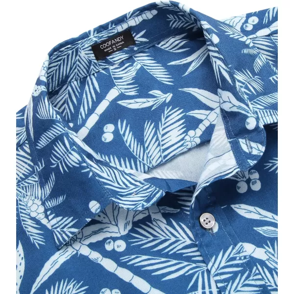 COOFANDY Mens Hawaiian Shirts Short Sleeve Casual Button Down Tropical Beach Shirt