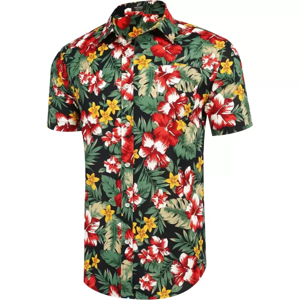COOFANDY Mens Hawaiian Shirts Short Sleeve Casual Button Down Tropical Beach Shirt