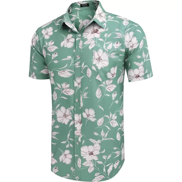 COOFANDY Mens Hawaiian Shirts Short Sleeve Casual Button Down Tropical Beach Shirt