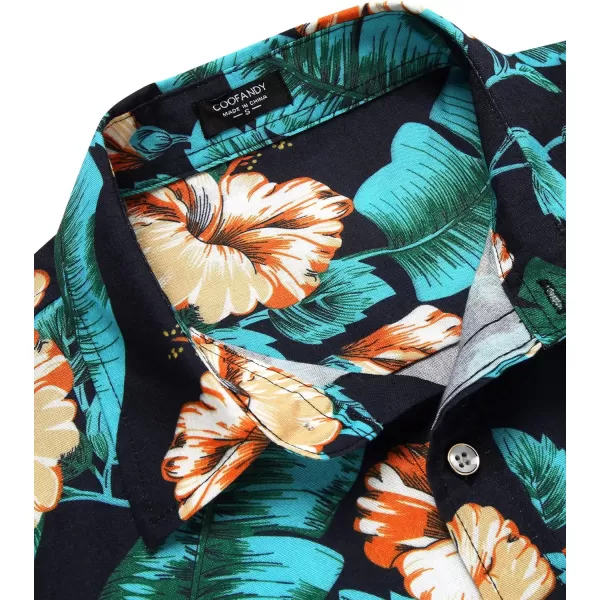 COOFANDY Mens Hawaiian Shirts Short Sleeve Casual Button Down Tropical Beach Shirt