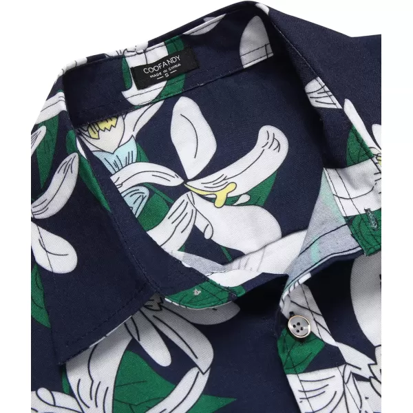 COOFANDY Mens Hawaiian Shirts Short Sleeve Casual Button Down Tropical Beach Shirt