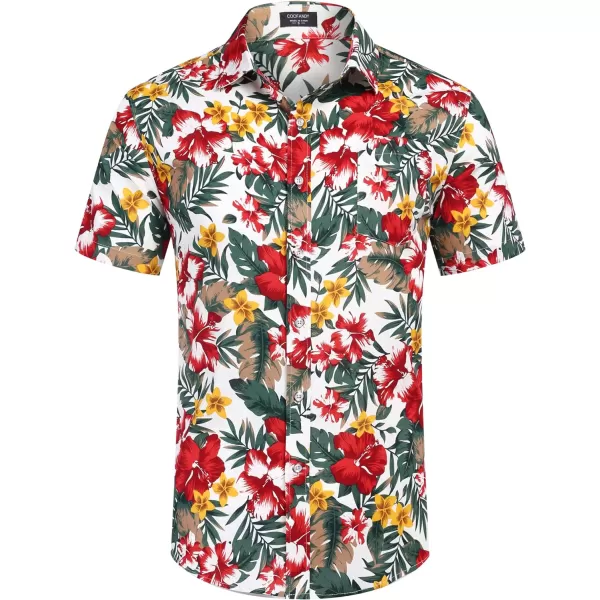 COOFANDY Mens Hawaiian Shirts Short Sleeve Casual Button Down Tropical Beach Shirt