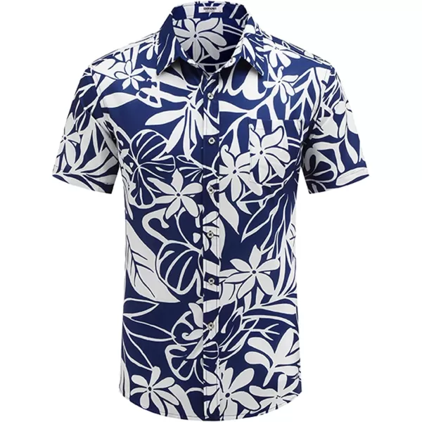 COOFANDY Mens Hawaiian Shirts Short Sleeve Casual Button Down Tropical Beach Shirt