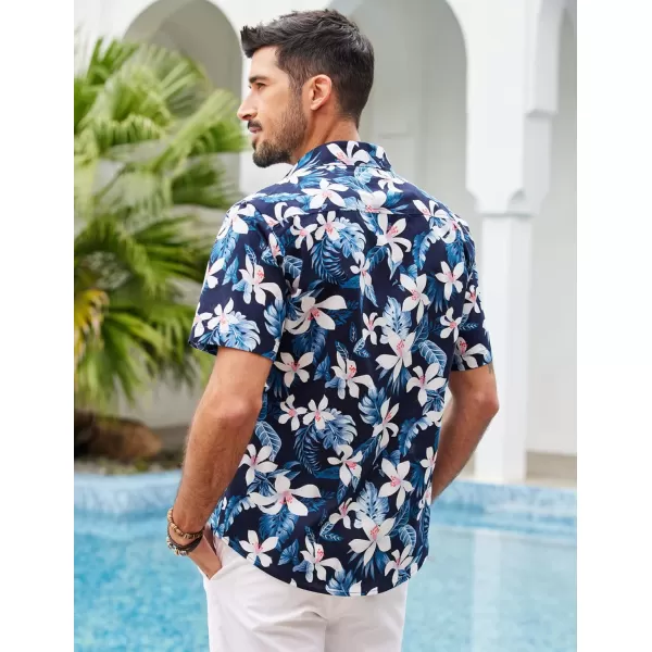 COOFANDY Mens Hawaiian Shirts Short Sleeve Casual Button Down Tropical Beach Shirt