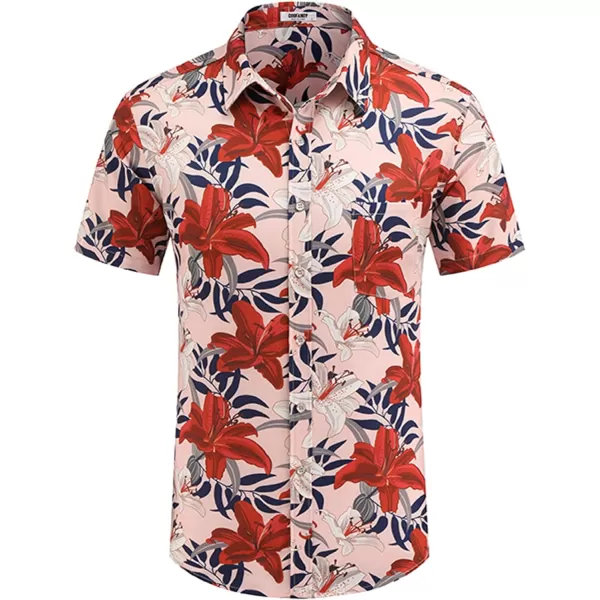 COOFANDY Mens Hawaiian Shirts Short Sleeve Casual Button Down Tropical Beach Shirt