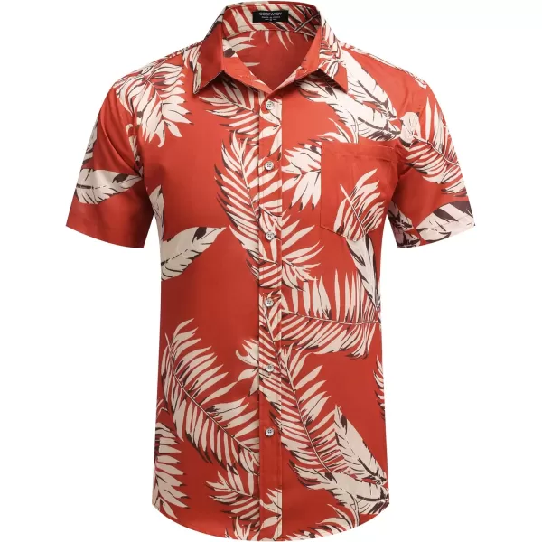 COOFANDY Mens Hawaiian Shirts Short Sleeve Casual Button Down Tropical Beach Shirt