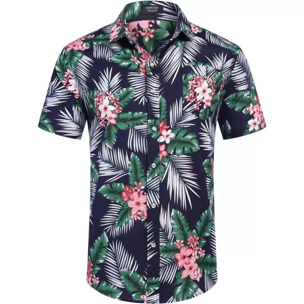 COOFANDY Mens Hawaiian Shirts Short Sleeve Casual Button Down Tropical Beach Shirt