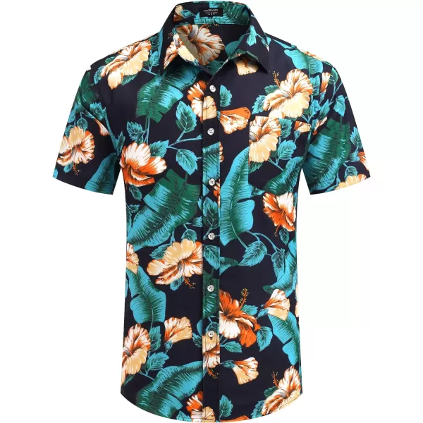 COOFANDY Mens Hawaiian Shirts Short Sleeve Casual Button Down Tropical Beach Shirt