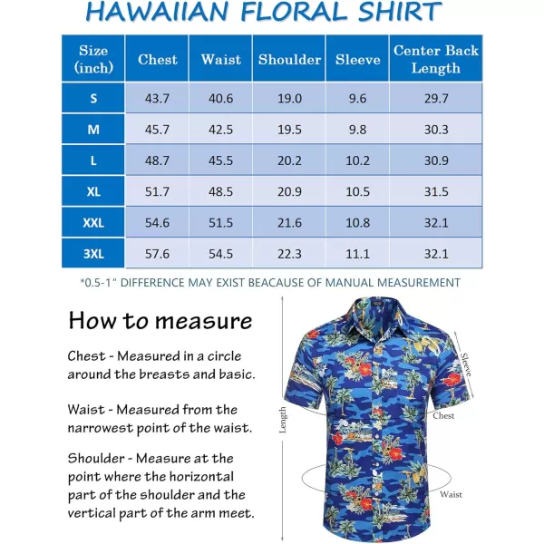 COOFANDY Mens Hawaiian Shirts Short Sleeve Casual Button Down Tropical Beach Shirt