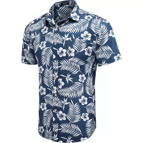 COOFANDY Mens Hawaiian Shirts Short Sleeve Casual Button Down Tropical Beach Shirt