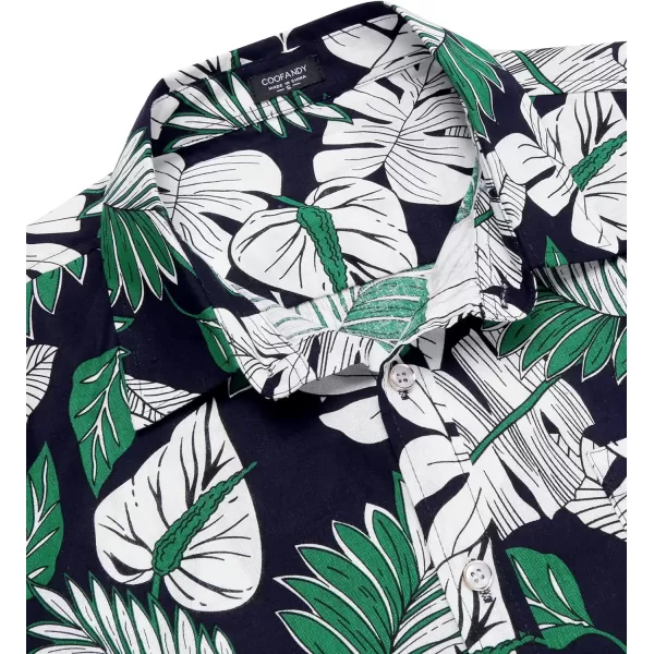COOFANDY Mens Hawaiian Shirts Short Sleeve Casual Button Down Tropical Beach Shirt