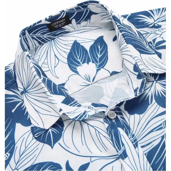 COOFANDY Mens Hawaiian Shirts Short Sleeve Casual Button Down Tropical Beach Shirt