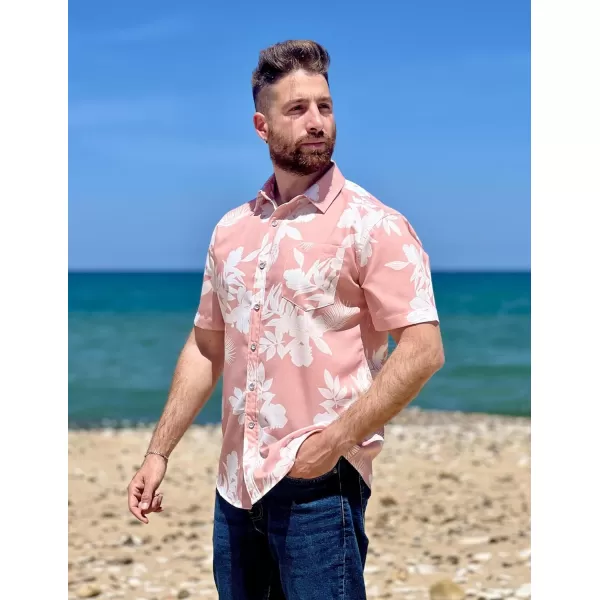 COOFANDY Mens Hawaiian Shirts Short Sleeve Casual Button Down Tropical Beach Shirt