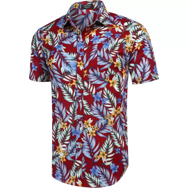 COOFANDY Mens Hawaiian Shirts Short Sleeve Casual Button Down Tropical Beach Shirt