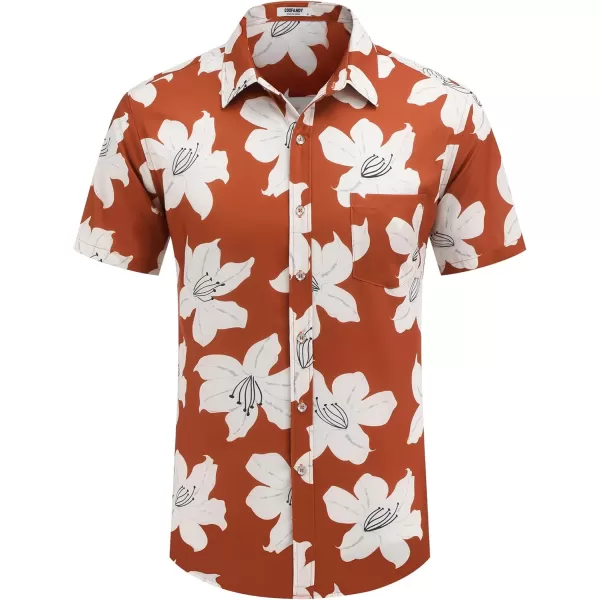 COOFANDY Mens Hawaiian Shirts Short Sleeve Casual Button Down Tropical Beach Shirt