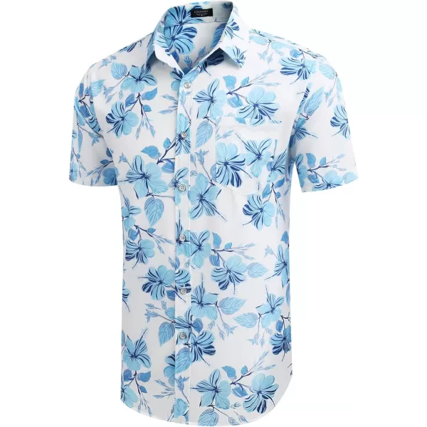 COOFANDY Mens Hawaiian Shirts Short Sleeve Casual Button Down Tropical Beach Shirt
