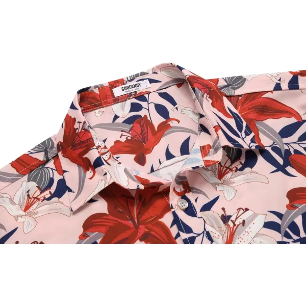 COOFANDY Mens Hawaiian Shirts Short Sleeve Casual Button Down Tropical Beach Shirt