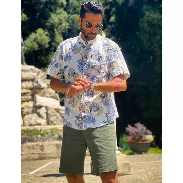 COOFANDY Mens Hawaiian Shirts Short Sleeve Casual Button Down Tropical Beach Shirt
