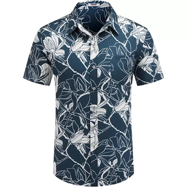 COOFANDY Mens Hawaiian Shirts Short Sleeve Casual Button Down Tropical Beach Shirt