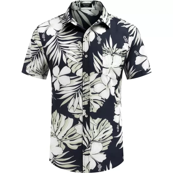 COOFANDY Mens Hawaiian Shirts Short Sleeve Casual Button Down Tropical Beach Shirt