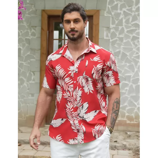COOFANDY Mens Hawaiian Shirts Short Sleeve Casual Button Down Tropical Beach Shirt