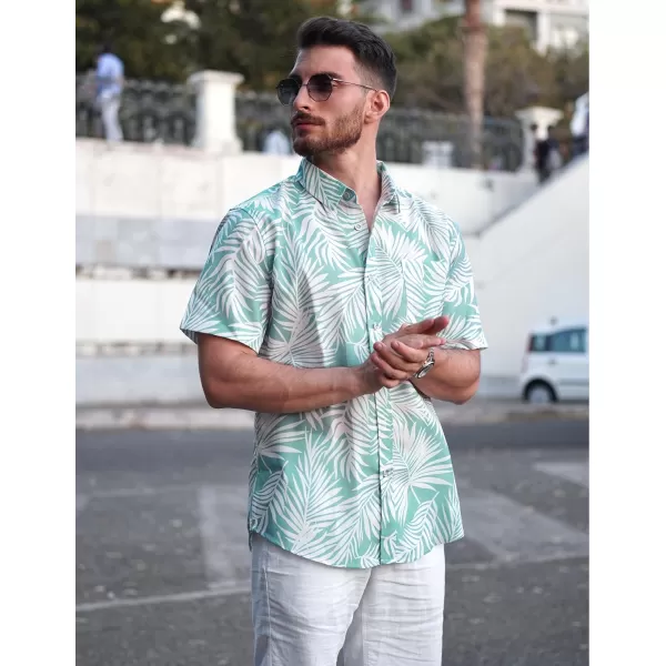 COOFANDY Mens Hawaiian Shirts Short Sleeve Casual Button Down Tropical Beach Shirt