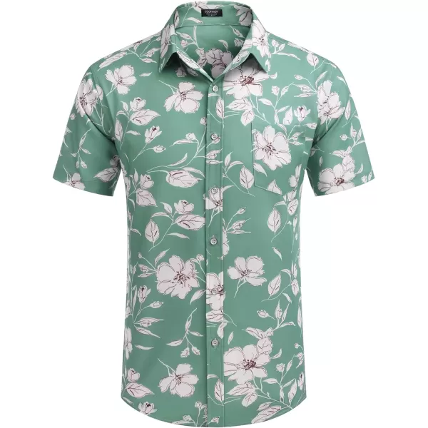 COOFANDY Mens Hawaiian Shirts Short Sleeve Casual Button Down Tropical Beach Shirt