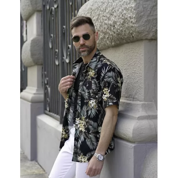COOFANDY Mens Hawaiian Shirts Short Sleeve Casual Button Down Tropical Beach Shirt