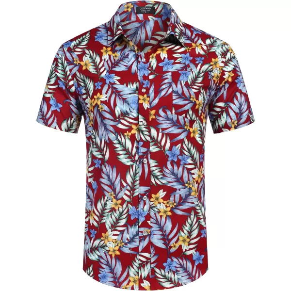 COOFANDY Mens Hawaiian Shirts Short Sleeve Casual Button Down Tropical Beach Shirt