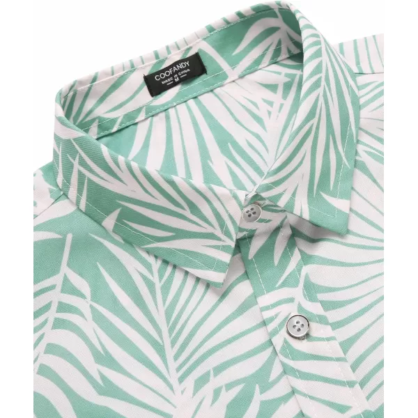 COOFANDY Mens Hawaiian Shirts Short Sleeve Casual Button Down Tropical Beach Shirt