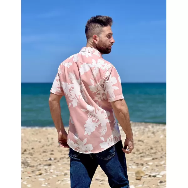 COOFANDY Mens Hawaiian Shirts Short Sleeve Casual Button Down Tropical Beach Shirt