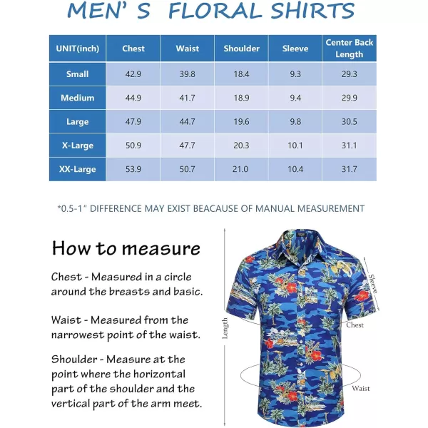 COOFANDY Mens Hawaiian Shirts Short Sleeve Casual Button Down Tropical Beach Shirt