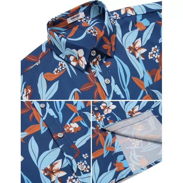 COOFANDY Mens Hawaiian Shirts Short Sleeve Casual Button Down Tropical Beach Shirt