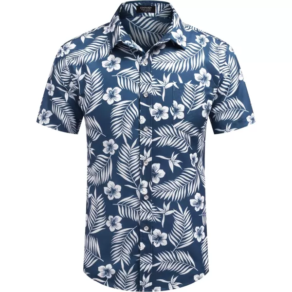 COOFANDY Mens Hawaiian Shirts Short Sleeve Casual Button Down Tropical Beach Shirt