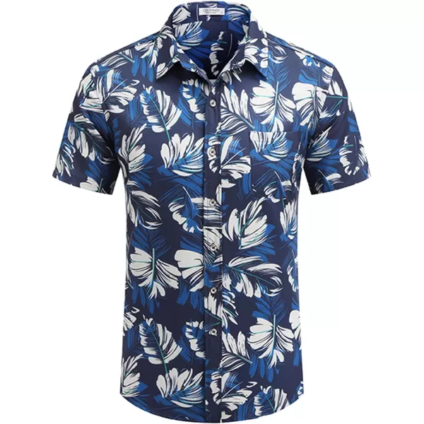 COOFANDY Mens Hawaiian Shirts Short Sleeve Casual Button Down Tropical Beach Shirt