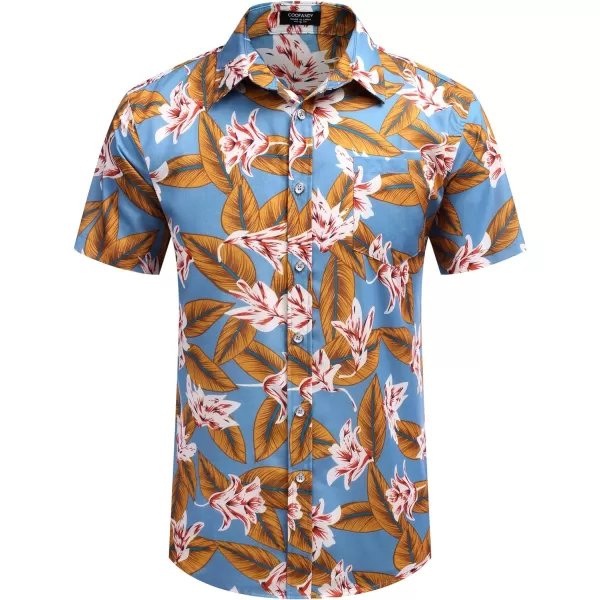 COOFANDY Mens Hawaiian Shirts Short Sleeve Casual Button Down Tropical Beach Shirt