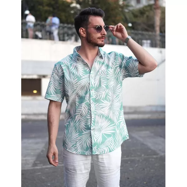 COOFANDY Mens Hawaiian Shirts Short Sleeve Casual Button Down Tropical Beach Shirt