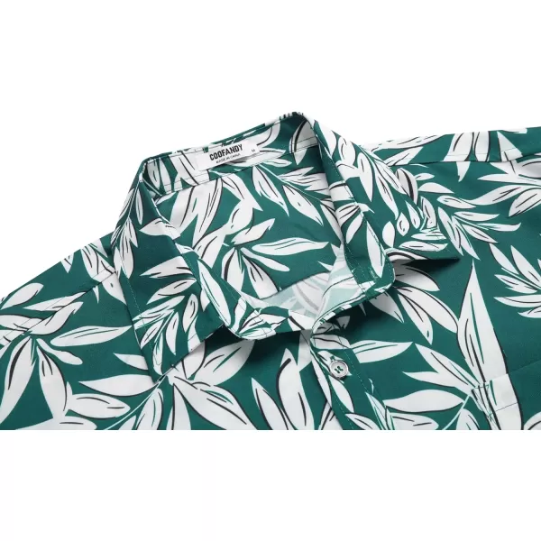 COOFANDY Mens Hawaiian Shirts Short Sleeve Casual Button Down Tropical Beach Shirt