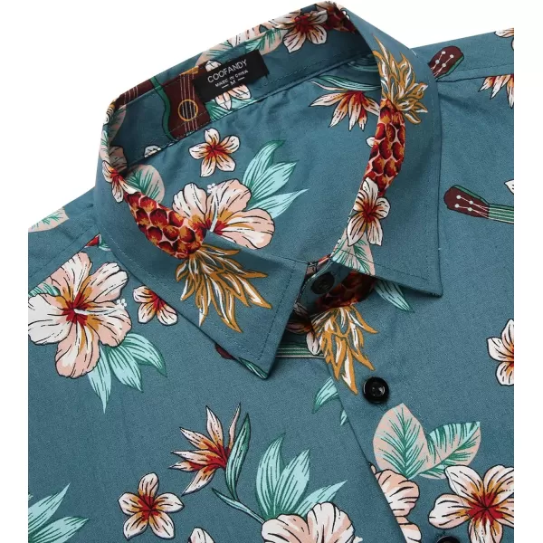 COOFANDY Mens Hawaiian Tropical Shirt Short Sleeve Casual Button Down Floral Summer Beach Shirts with Pocket
