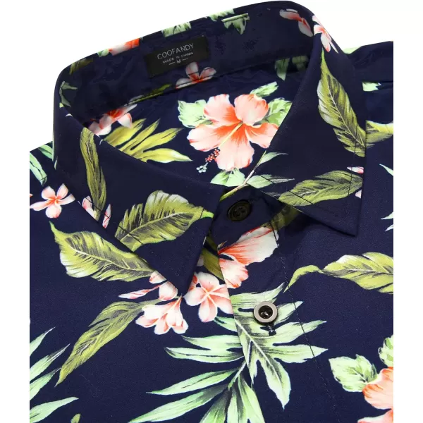 COOFANDY Mens Hawaiian Tropical Shirt Short Sleeve Casual Button Down Floral Summer Beach Shirts with Pocket