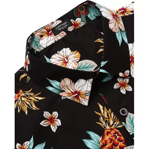 COOFANDY Mens Hawaiian Tropical Shirt Short Sleeve Casual Button Down Floral Summer Beach Shirts with Pocket