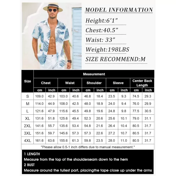 COOFANDY Mens Hawaiian Tropical Shirt Short Sleeve Casual Button Down Floral Summer Beach Shirts with Pocket
