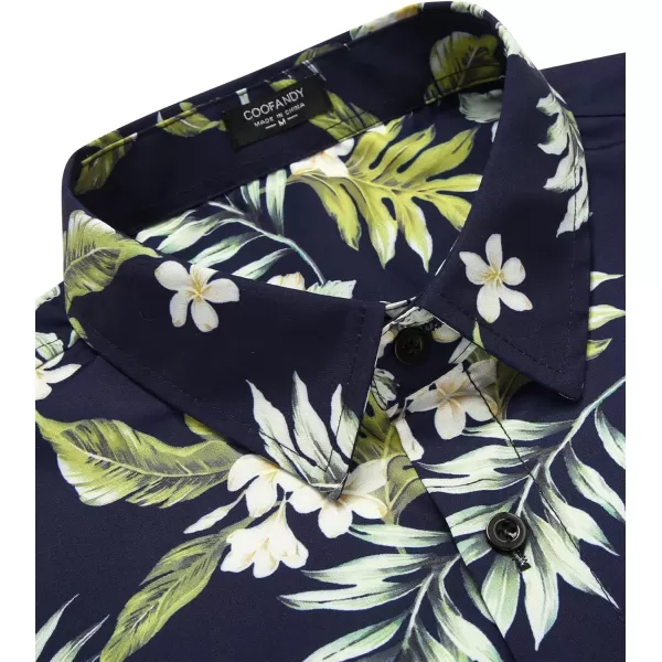 COOFANDY Mens Hawaiian Tropical Shirt Short Sleeve Casual Button Down Floral Summer Beach Shirts with Pocket