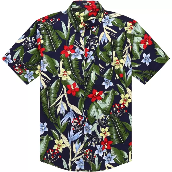 COOFANDY Mens Hawaiian Tropical Shirt Short Sleeve Casual Button Down Floral Summer Beach Shirts with Pocket