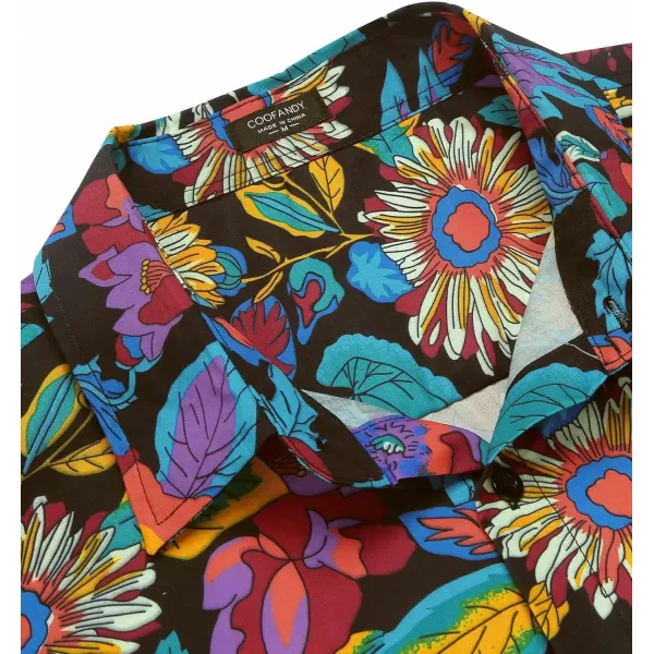 COOFANDY Mens Hawaiian Tropical Shirt Short Sleeve Casual Button Down Floral Summer Beach Shirts with Pocket