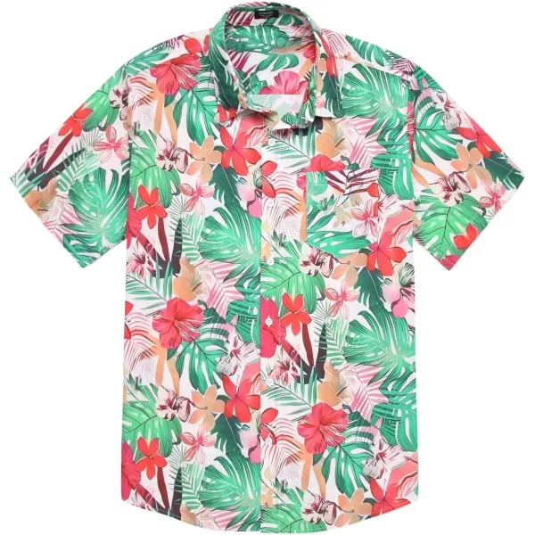 COOFANDY Mens Hawaiian Tropical Shirt Short Sleeve Casual Button Down Floral Summer Beach Shirts with Pocket