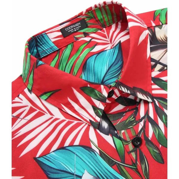 COOFANDY Mens Hawaiian Tropical Shirt Short Sleeve Casual Button Down Floral Summer Beach Shirts with Pocket